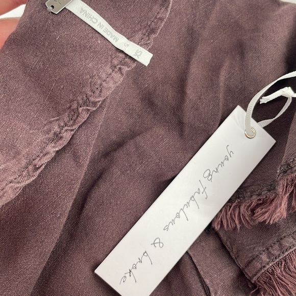 Young fabulous & broke brown tank linen blend raw edge button closure sz xs NWT - Picture 6 of 12